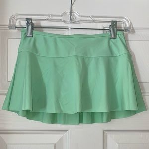 Mint green mini swim skirt with shorts attached